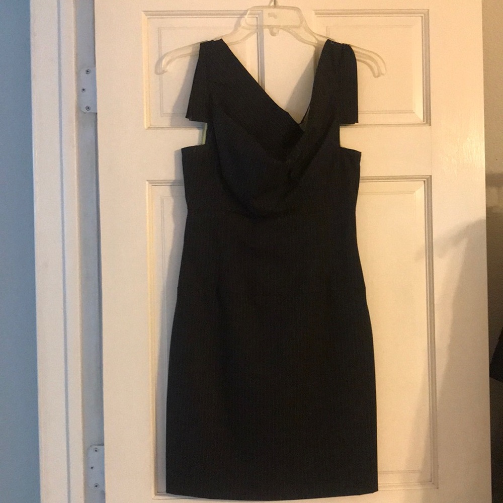 Black Halo pinstripe sheath dress size 4